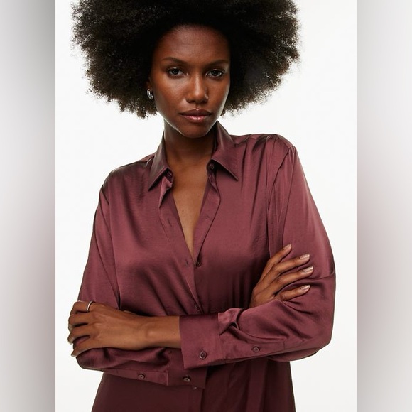 Wilfred Sail Satin Shirt - Spiced Burgundy (XXS) - Picture 1 of 2